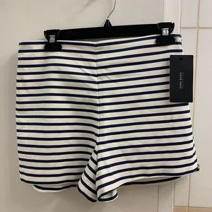 Zara Navy and White Striped Shorts Size M BNWT